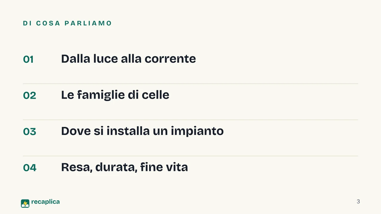 Slide 3 della presentazione su Impianto fotovoltaico: Di cosa parliamo