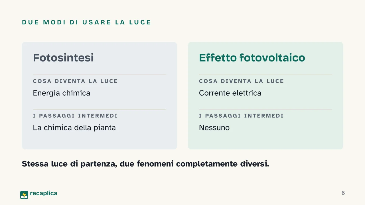 Slide 6 della presentazione su Impianto fotovoltaico: Due modi di usare la luce