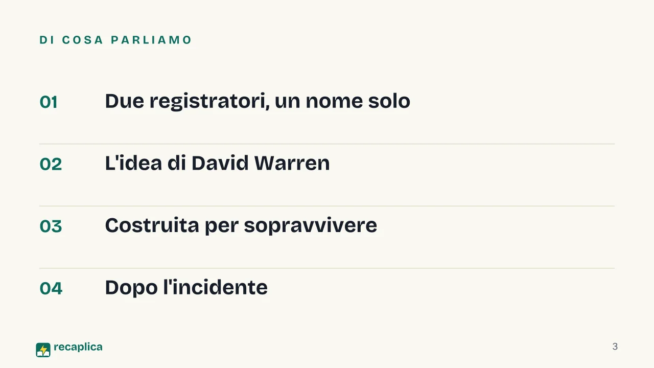 Slide 3 della presentazione su Scatola nera degli aerei: Di cosa parliamo
