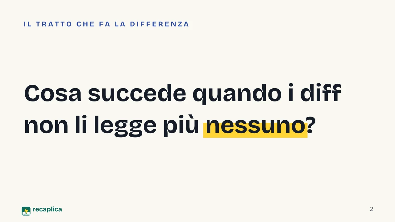 Slide 2 della presentazione su Vibe coding: Cosa succede quando i diff non li legge più nessuno?