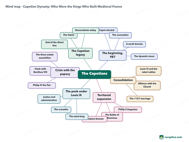 Mind map: Capetian Dynasty