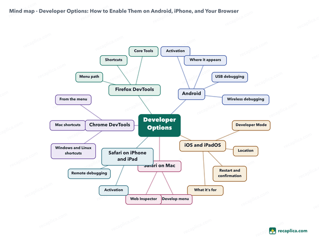 Mind map: Developer Options
