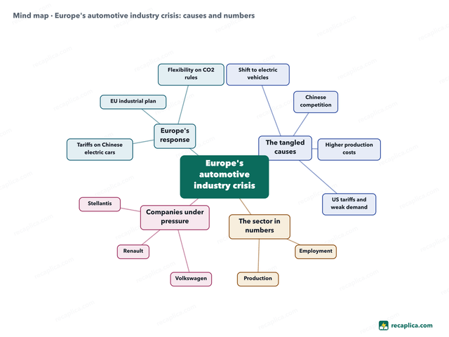 Mind map: Europe's automotive industry crisis