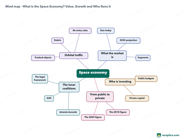 Mind map: What Is the Space Economy? Value, Growth and Who Runs It