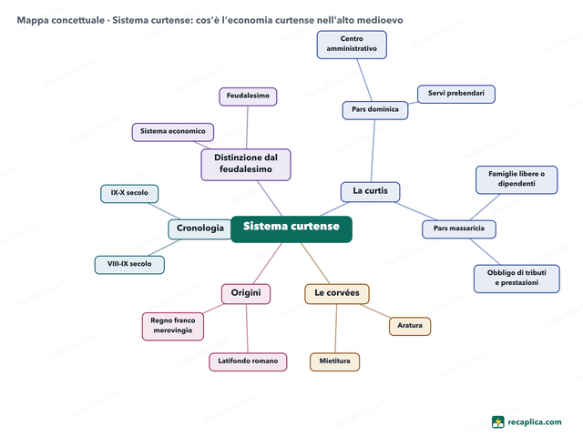 Mappa concettuale: Sistema curtense